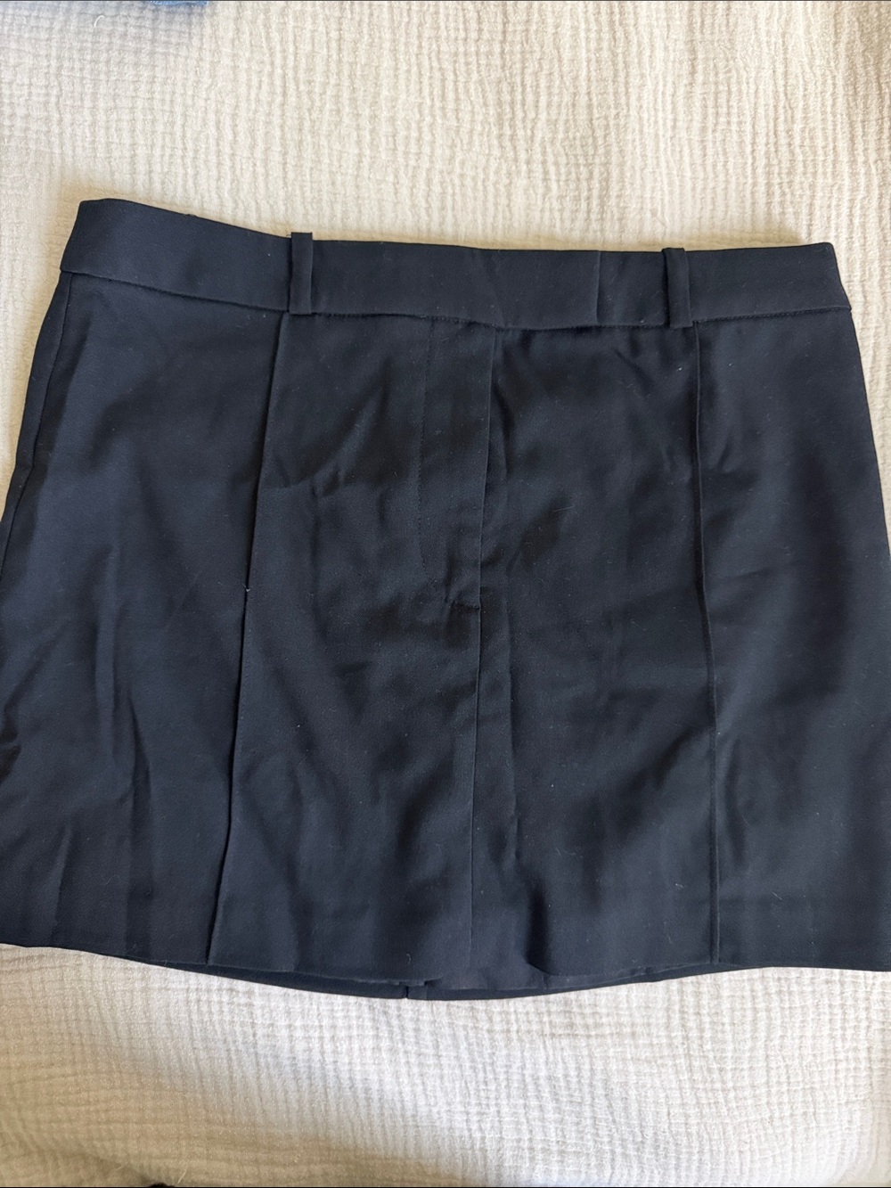 H&M Black Mini Skirt with Front Seam Detailing